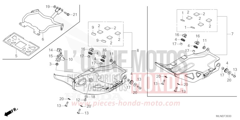 SKID PLATE de Africa Twin GRAND PRIX RED (R380B) 2025